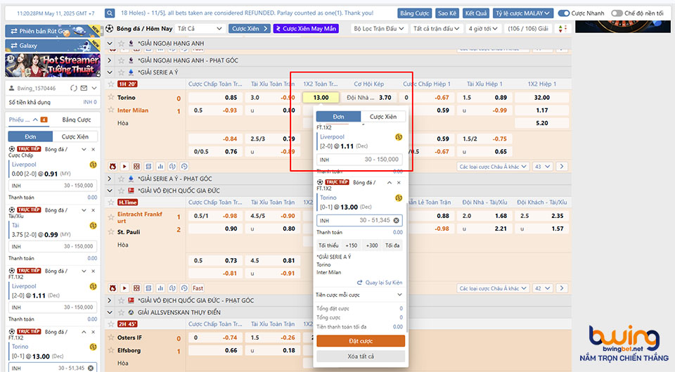 tỷ lệ kèo nhà cái kèo châu Âu 1x2
