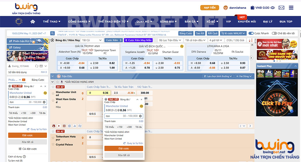 Kèo chấp (handicap - châu Á) tại Bwing luôn có tỷ lệ ăn cực cao